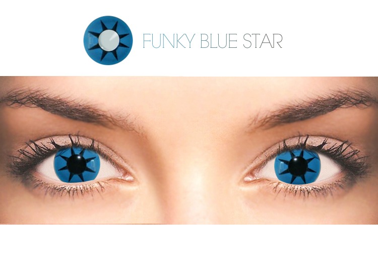 Funky Blue Star Cosplay Lenses